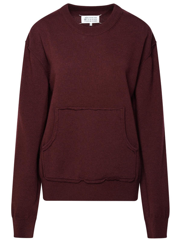 Maison Margiela Burgundy Cashmere Blend Sweater