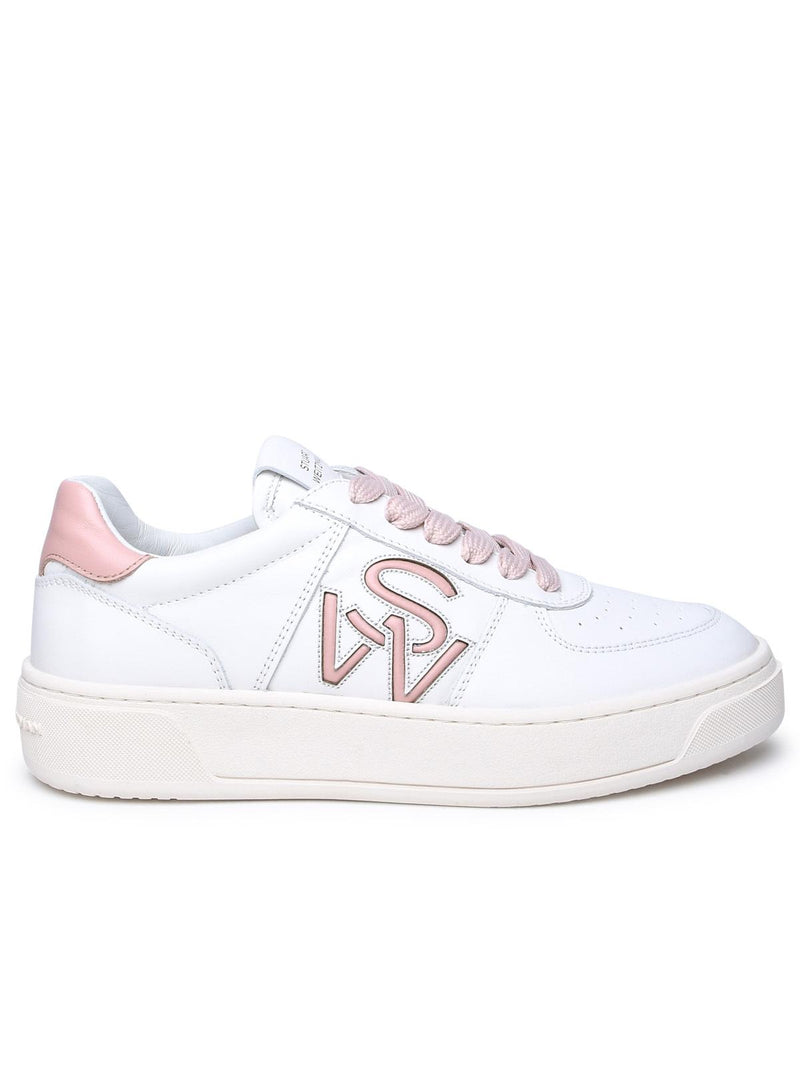 Stuart Weitzman Stuart Weitzman White Leather Women Sneakers - World Class Fashion