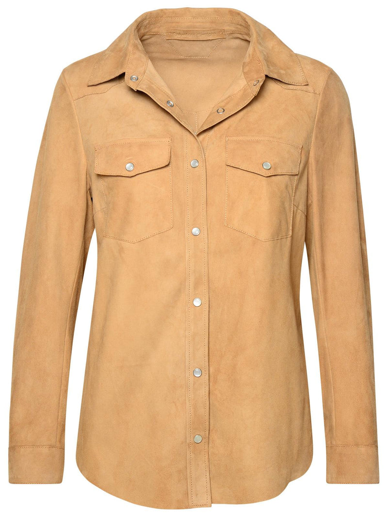 Salvatore Santoro Salvatore Santoro Beige Leather Shirt Women - World Class Fashion