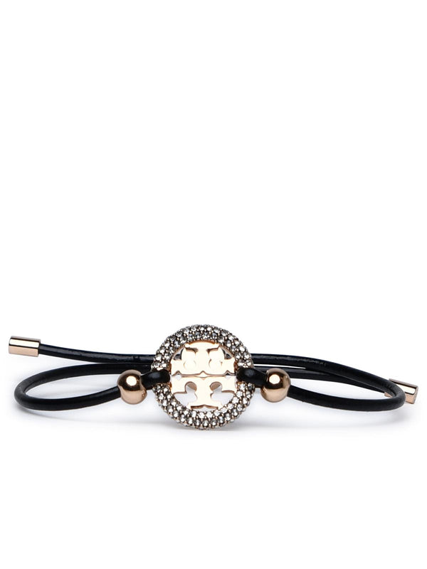 Tory Burch 'miller' Black Leather Bracelet