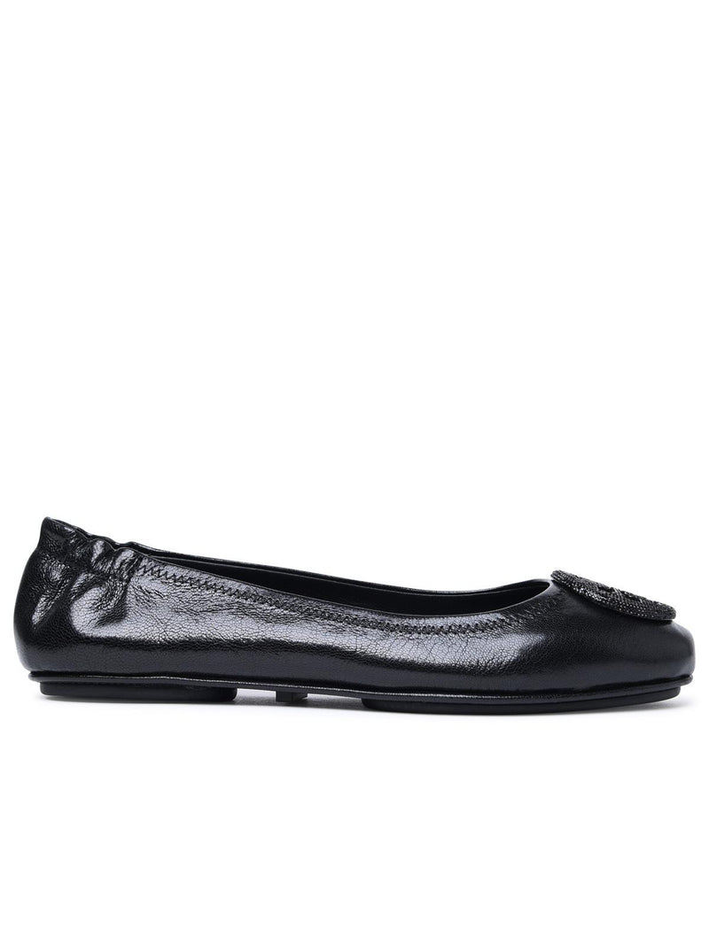 Tory Burch Bailarinas Tory Burch Minnie Travel de cuero negro - World Class Fashion