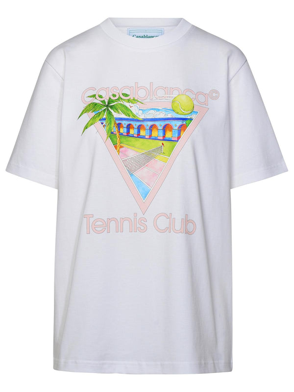 Casablanca 'tennis Club' White Organic Cotton T-shirt