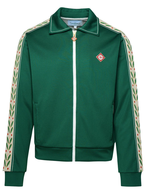 Casablanca 'laurel' Green Cotton Blend Sweatshirt