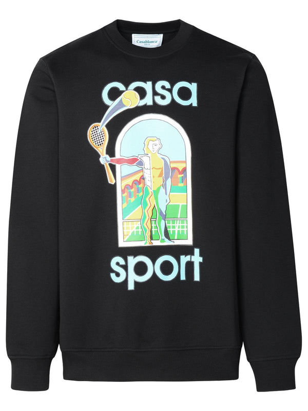 Casablanca Black Organic Cotton Sweatshirt