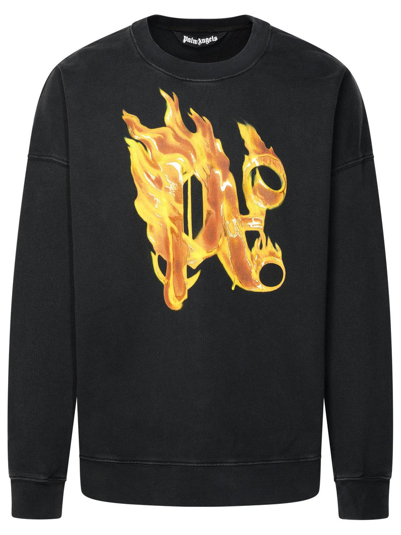Palm Angels Sudadera de algodón con estampado Palm Angels Burning para hombre - World Class Fashion