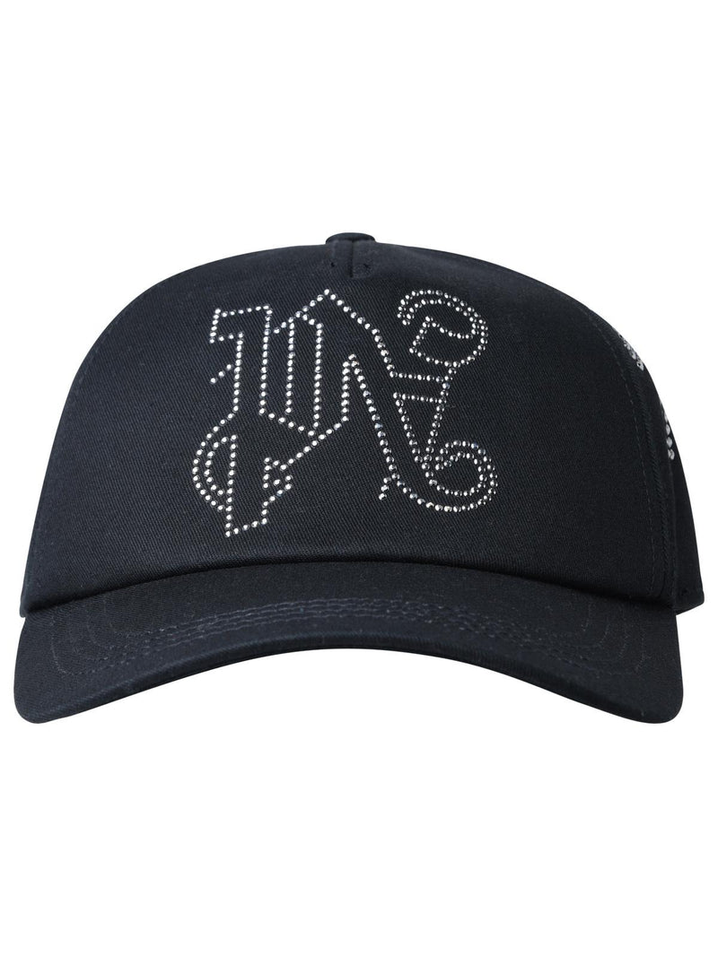 Palm Angels Palm Angels PA Rhinestone Cotton Hat Black - World Class Fashion