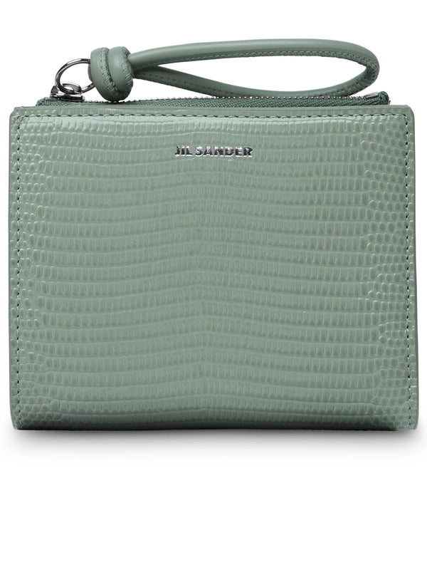 Jil Sander Pastel Green Calf Leather Wallet