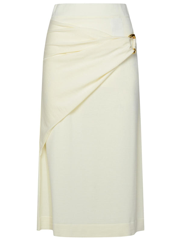 Jil Sander Cream Virgin Wool Skirt