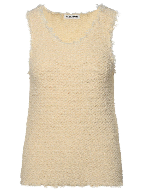 Jil Sander Cream Cotton Blend Tank Top