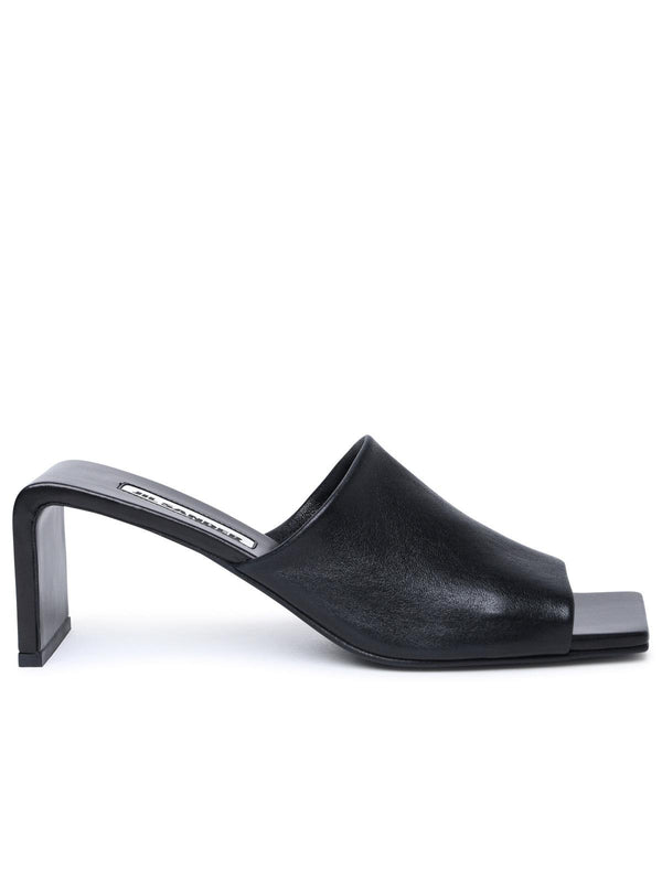 Jil Sander Black Leather Sandals