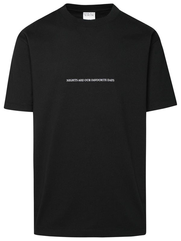 Marcelo Burlon 'party Quote' Black Cotton T-shirt