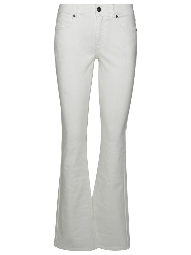 P.a.r.o.s.h. P.a.r.o.s.h. CHIMERA White Cotton Blend Jeans - World Class Fashion