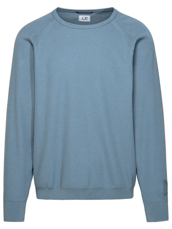 C.p. Company Petrol Blue Cotton Blend Sweater