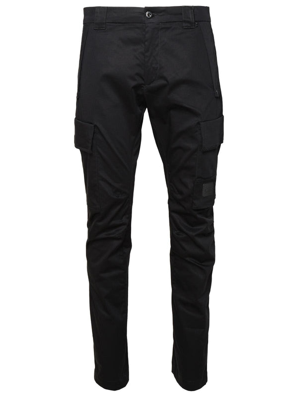 C.p. Company Black Cotton Blend Cargo Pants