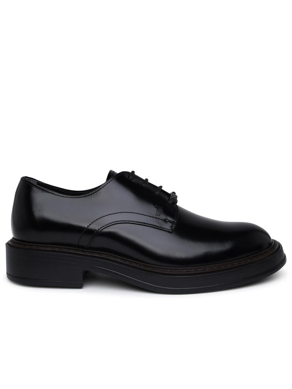 Tod's Black Leather Lace Up Shoes