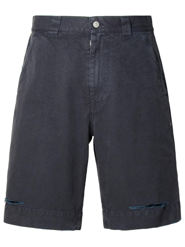 Mm6 Maison Margiela Navy Cotton Bermuda Shorts