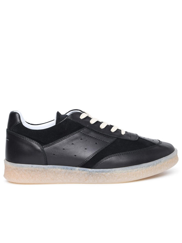 Mm6 Maison Margiela Black Leather Sneakers