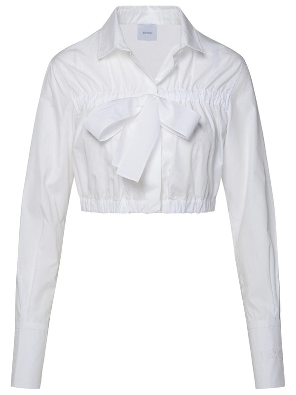 Patou Crop Shirt In White Cotton