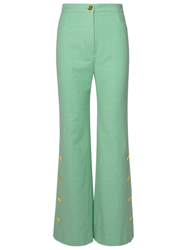 Patou Mint Cotton Blend Pants