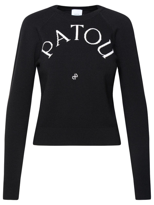 Patou Black Merino Wool Blend Sweater