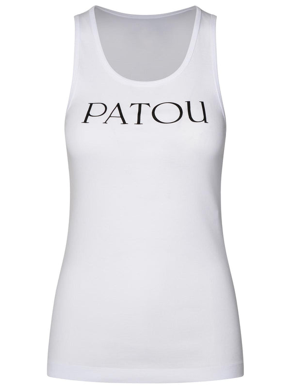 Patou White Cotton Tank Top