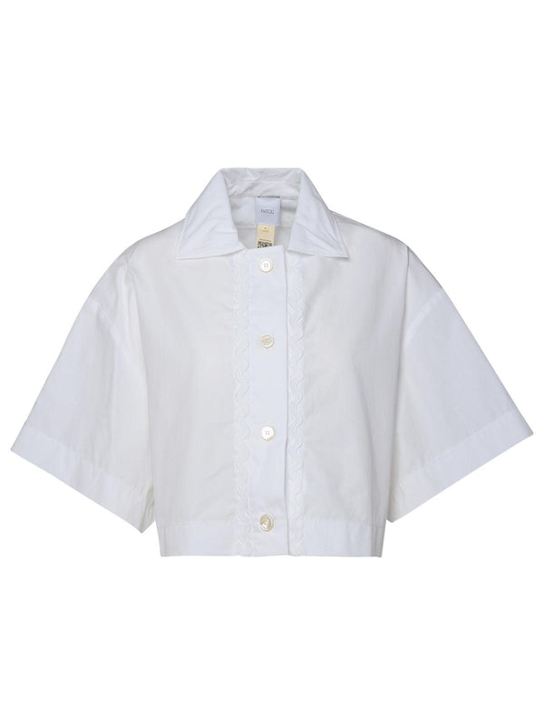 Patou Crop Shirt In White Cotton