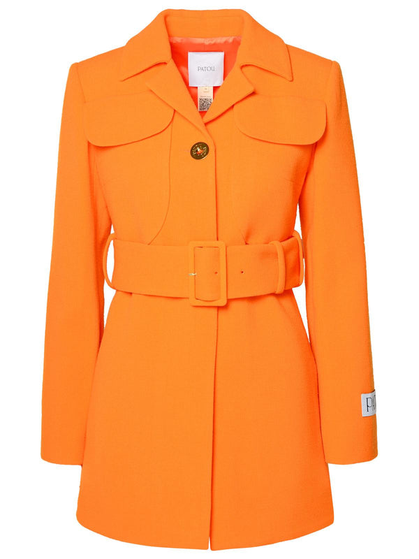 Patou Orange Virgin Wool Coat