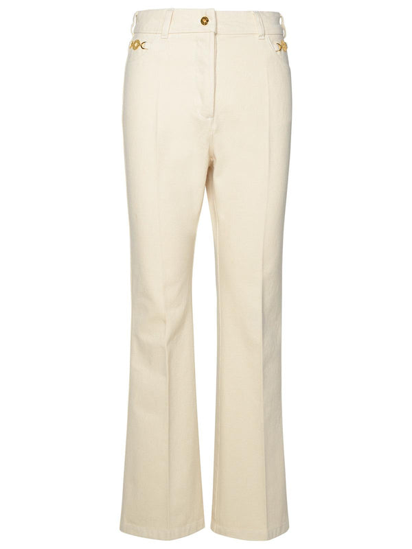 Patou Ivory Cotton Flare Jeans