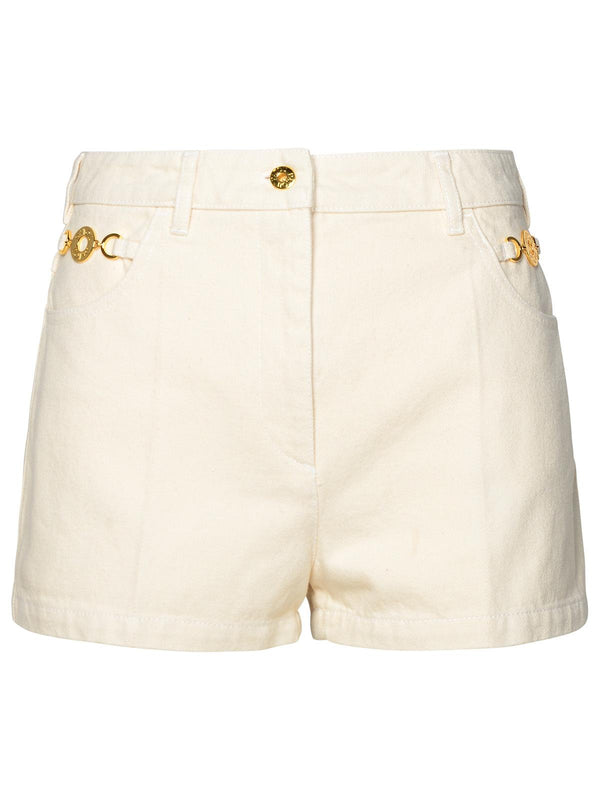 Patou Ivory Cotton Mini Shorts