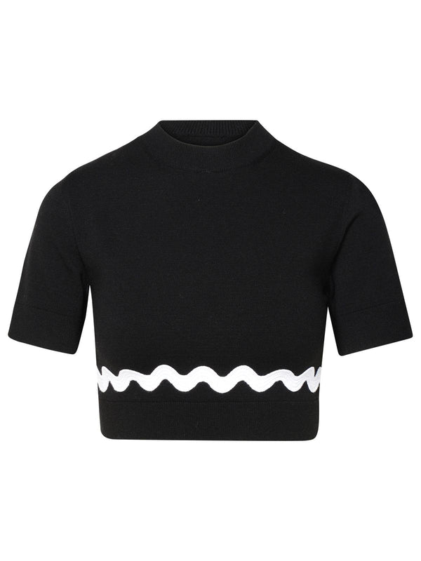 Patou Black Merino Wool Blend Sweater