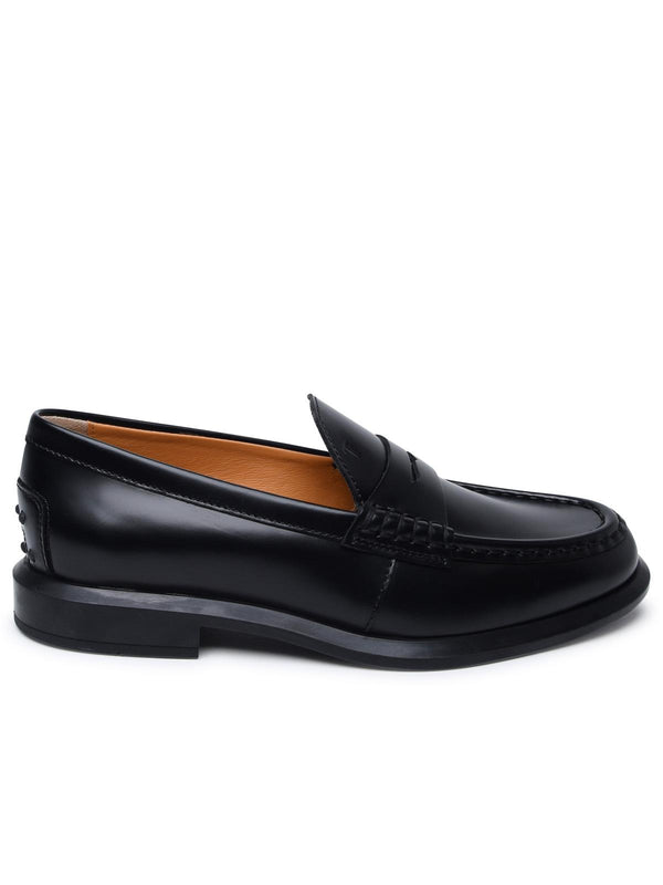 Tod's Black Leather Loafers