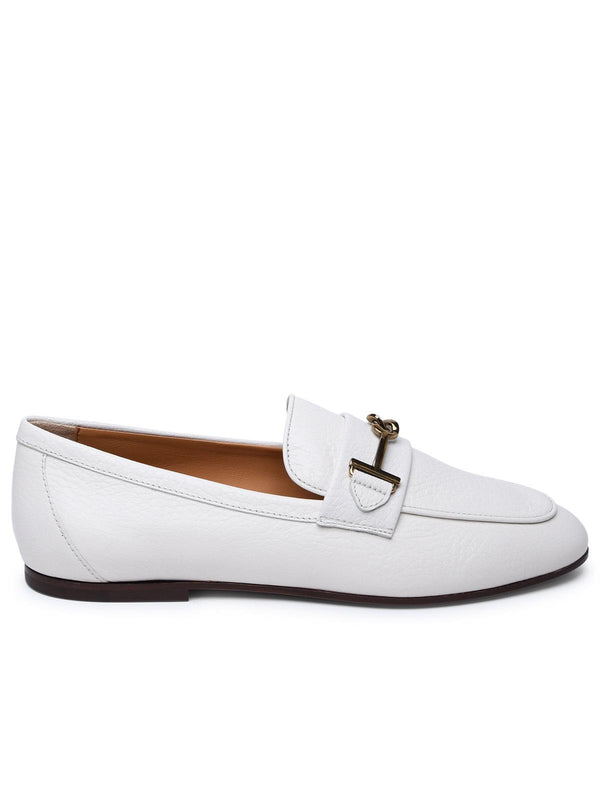 Tod's White Leather Loafers