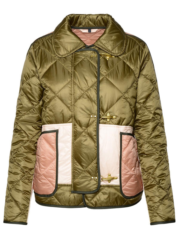 Fay '3 Ganci' Green Polyamide Quilted Jacket