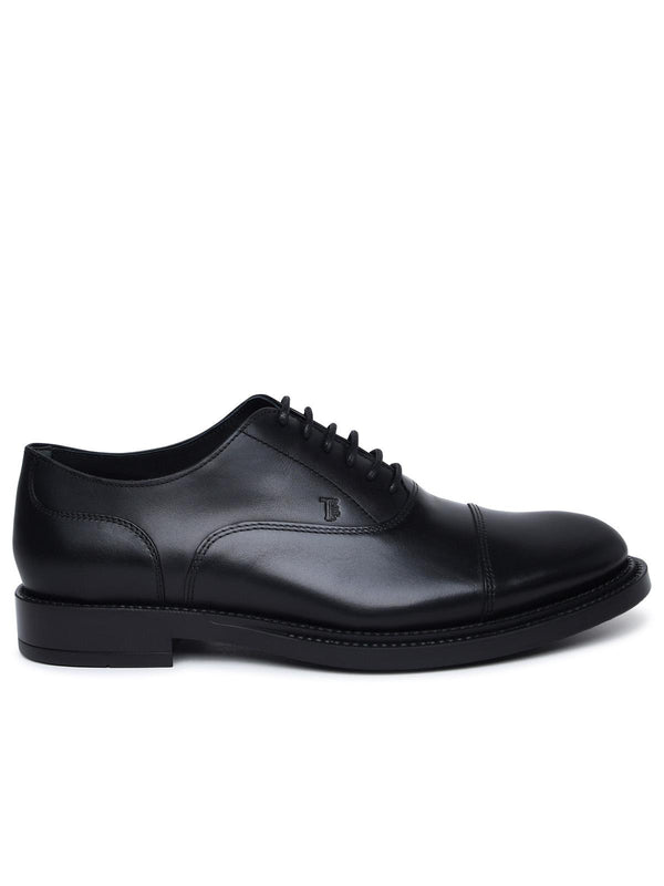 Tod's Black Smooth Leather Lace-up Shoes