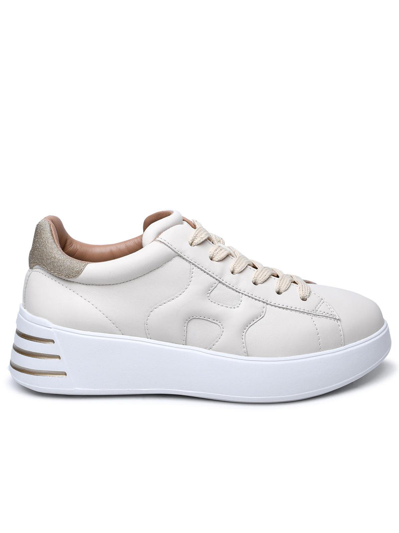 Hogan Zapatillas Hogan Leather Rebel H564 color Crema para Mujer - World Class Fashion
