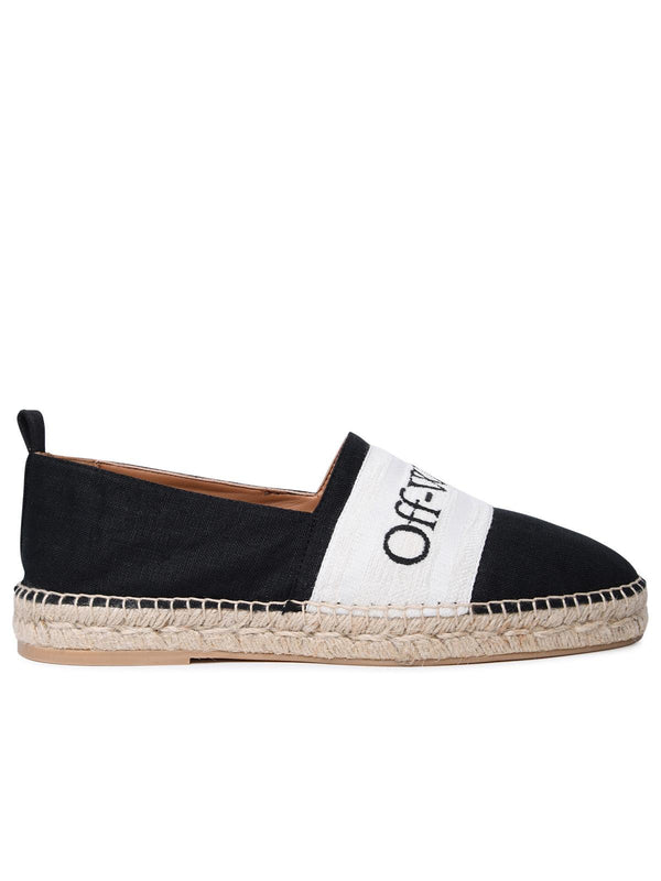 Off-white 'bookish' Black Linen Blend Espadrilles