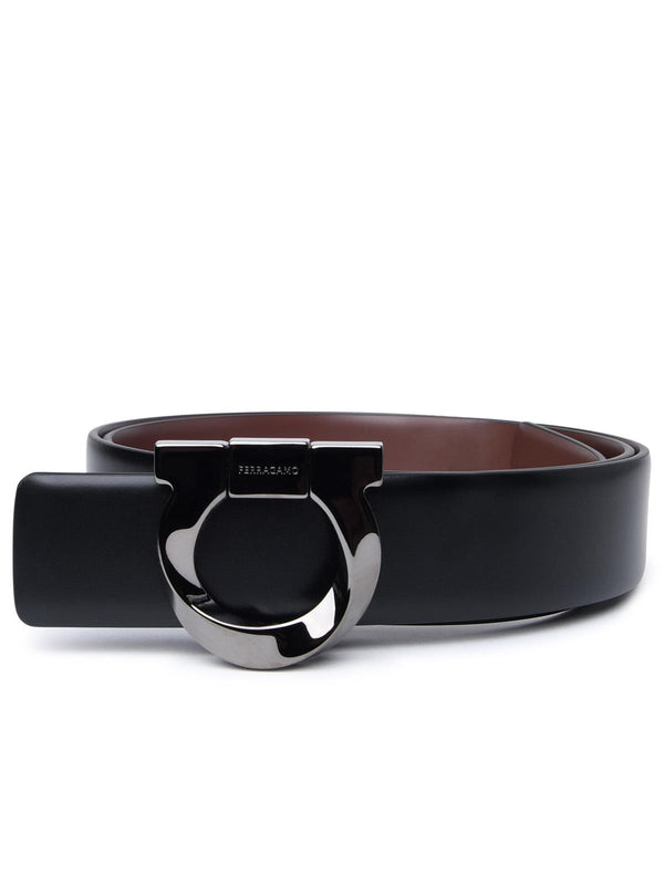 Salvatore Ferragamo Black Leather Belt