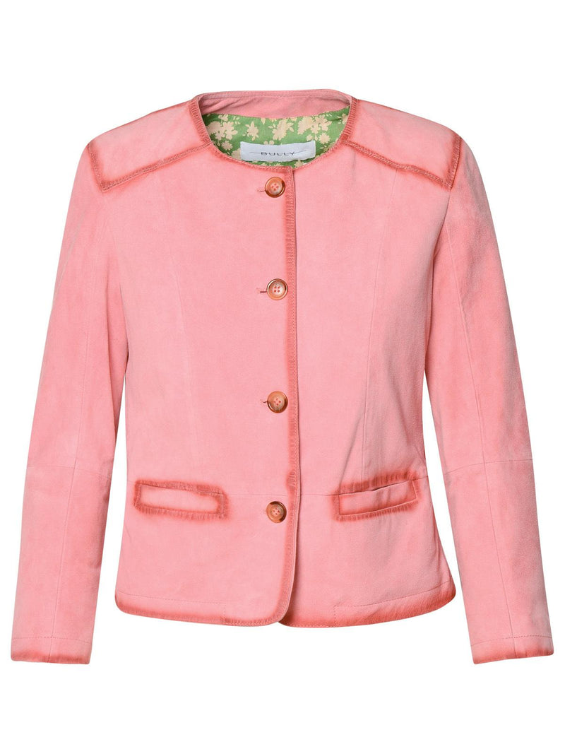 Bully Chaqueta de cuero de ante Bully rosa para mujer - World Class Fashion
