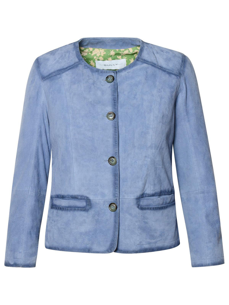 Bully Chaqueta de ante azul claro Bully para mujer - World Class Fashion
