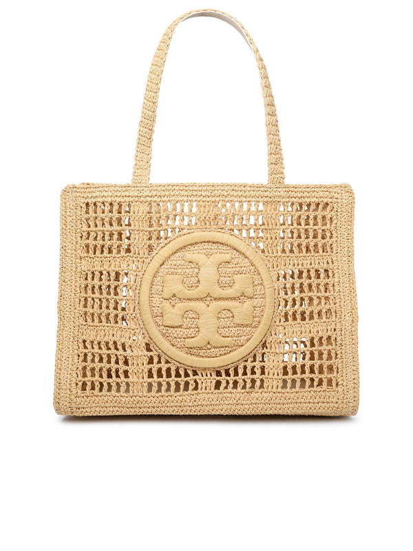 Tory Burch 'ella' Small Beige Raffia Shopping Bag