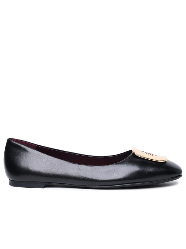 Tory Burch 'georgia' Black Leather Ballet Flats