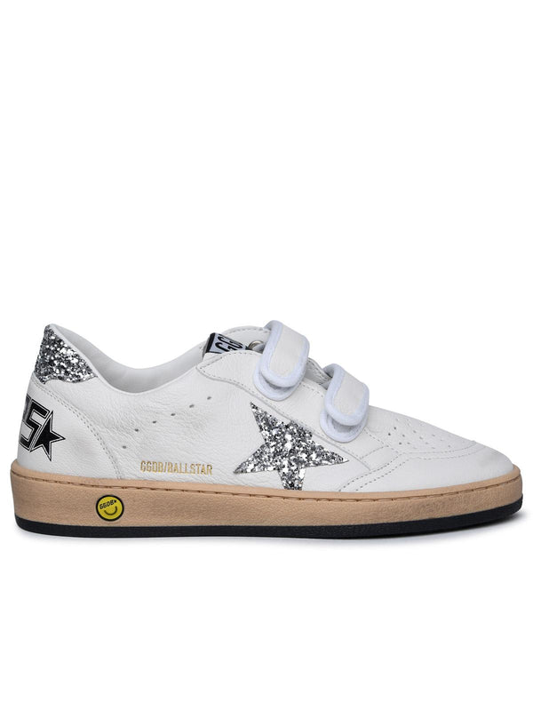 Golden Goose 'ball-star Young' White Leather Sneakers