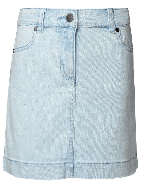 Stella Mccartney Light Blue Cotton Blend Miniskirt