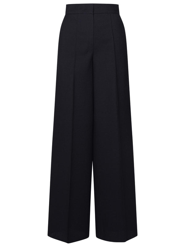 Max Mara Blue Virgin Wool Blend Trousers