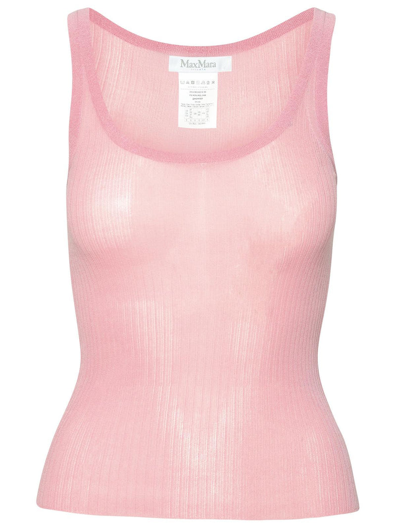Max Mara Max Mara Bastia Pink Silk Tank Top - World Class Fashion