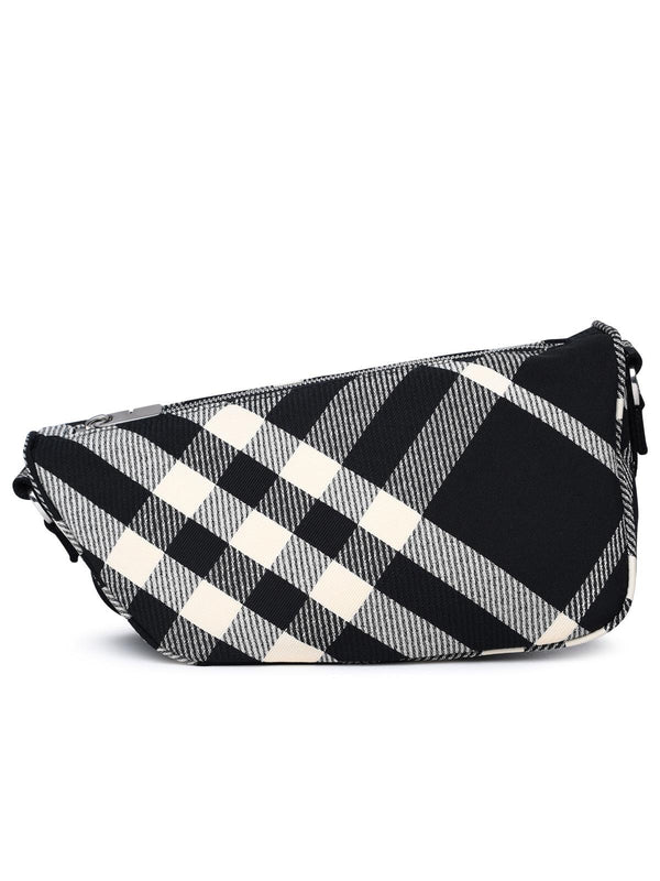 Burberry 'shield Messenger' Black Cotton Blend Crossbody Bag