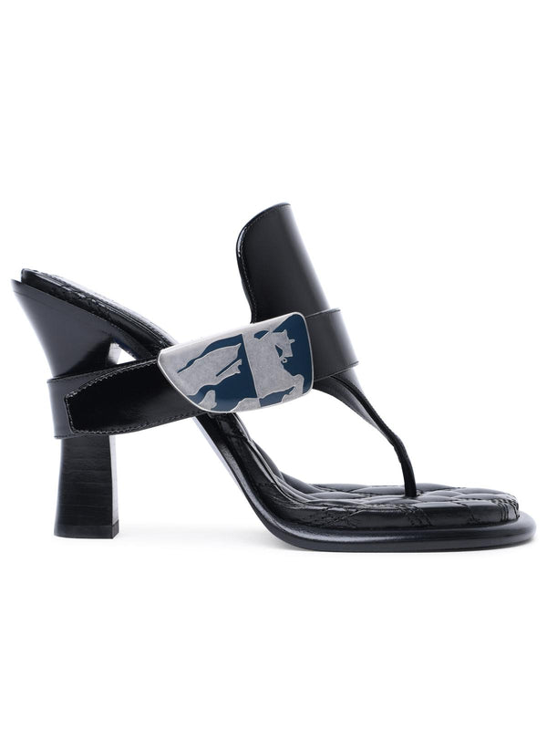 Burberry 'bay' Black Leather Sandals