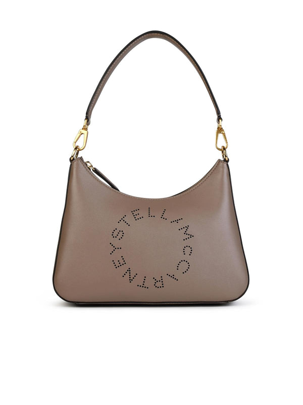 Stella Mccartney Small 'logo' Shoulder Bag In Beige 'alter Mat'