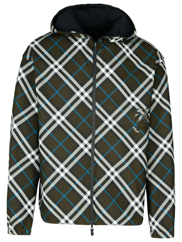 Burberry 'check' Reversible Green Polyester Jacket