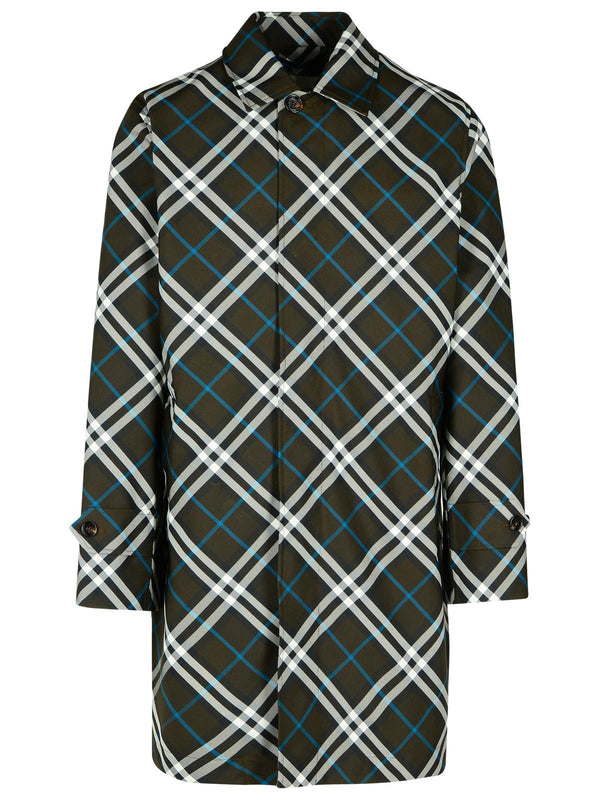 Burberry 'check' Green Polyester Trench Coat